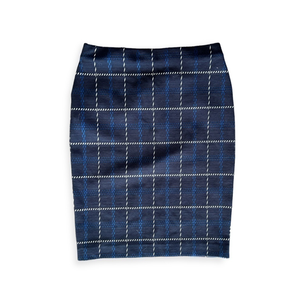 Ann Taylor skirt straight blue black white small stretch